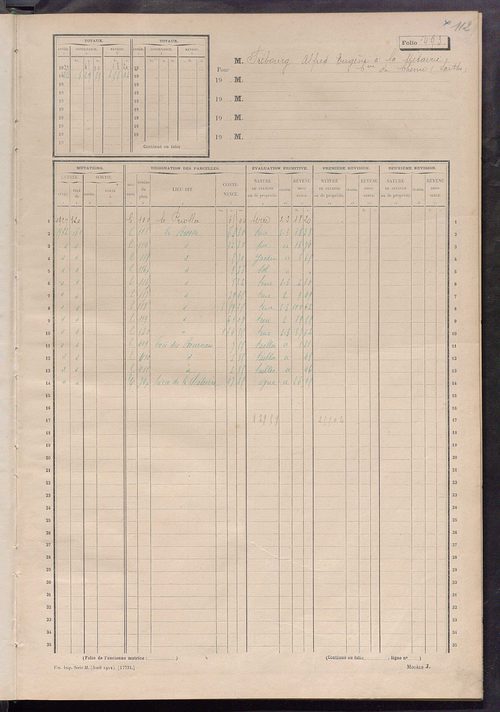 Matrice des propriétés non bâties, fol. 493 à 530.