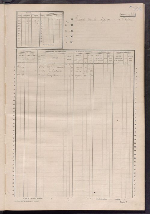 Matrice des propriétés non bâties, fol. 493 à 530.