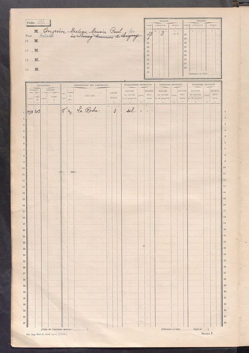 Matrice des propriétés non bâties, fol. 1689 à 1988.
