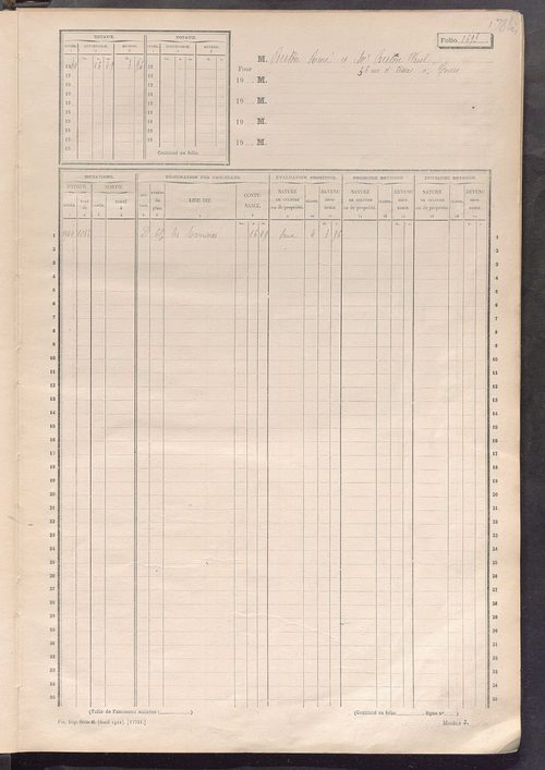 Matrice des propriétés non bâties, fol. 1689 à 1988.