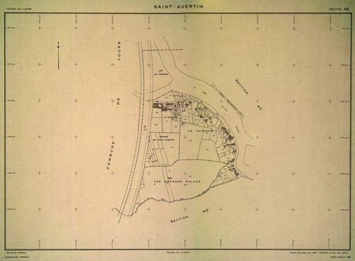 Copies sur papier de plans de conservation (éditions lacunaires dans la collection des minutes de conservation). - Sections AI, AP et AR : éd. 1972. Section AB : éd. 1973. Sections AD, AL, AM et AS : éd. 1978. (8 f.).