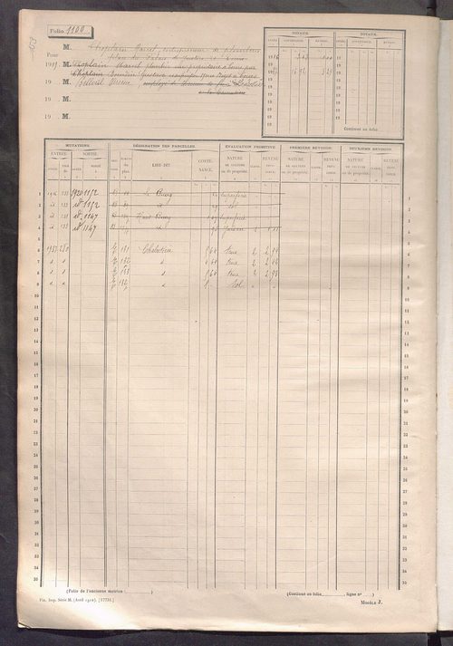 Matrice des propriétés non bâties, fol. 1089 à 1688.