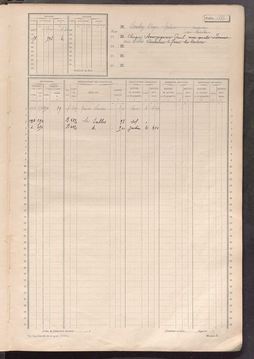 Matrice des propriétés non bâties, fol. 1689 à 1988.
