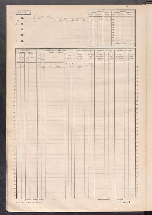 Matrice des propriétés non bâties, fol. 1689 à 1988.