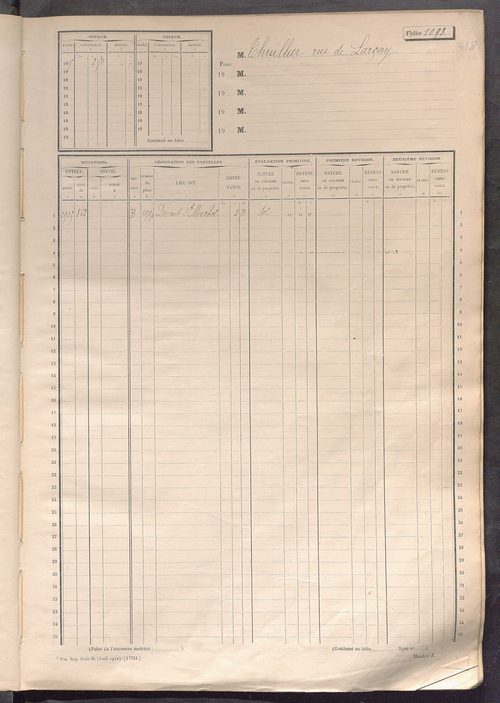 Matrice des propriétés non bâties, fol. 1089 à 1688.