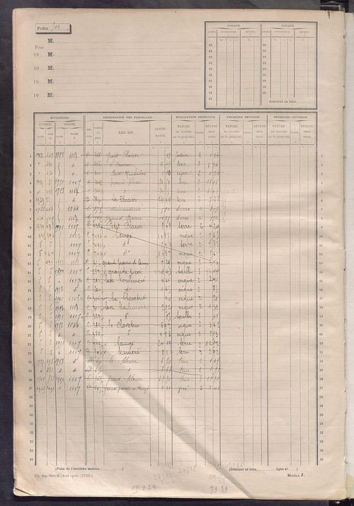 Matrice des propriétés non bâties, fol. 489 à 1088.
