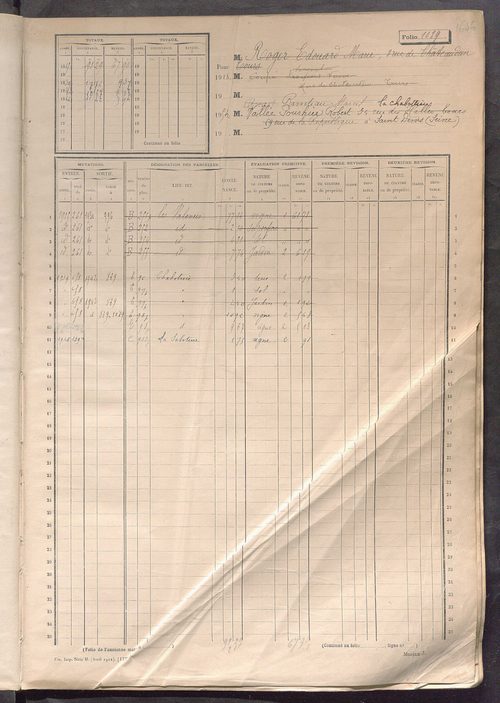 Matrice des propriétés non bâties, fol. 1089 à 1688.