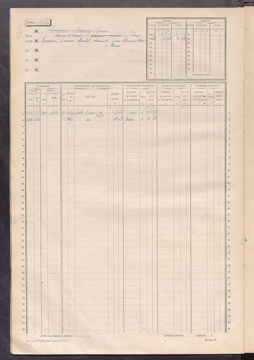 Matrice des propriétés non bâties, fol. 1689 à 1988.