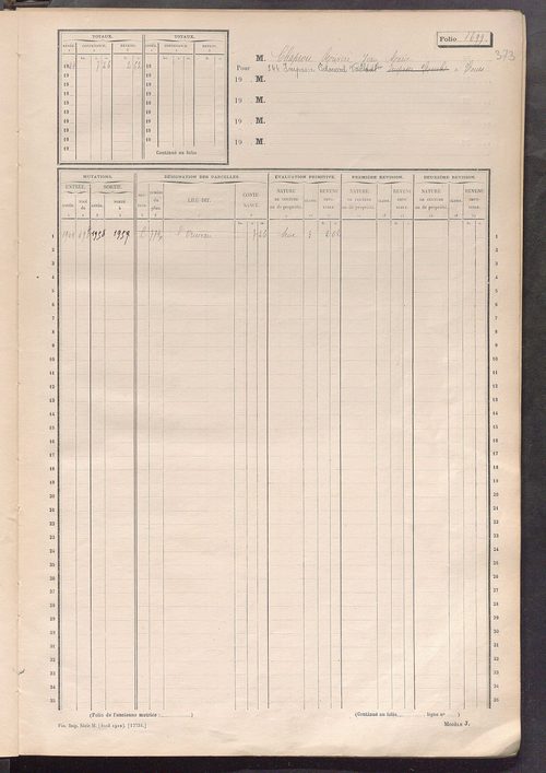 Matrice des propriétés non bâties, fol. 1689 à 1988.