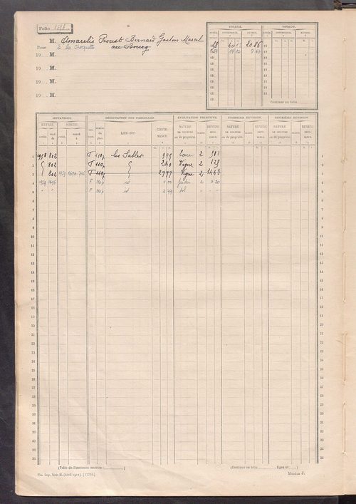 Matrice des propriétés non bâties, fol. 1689 à 1988.