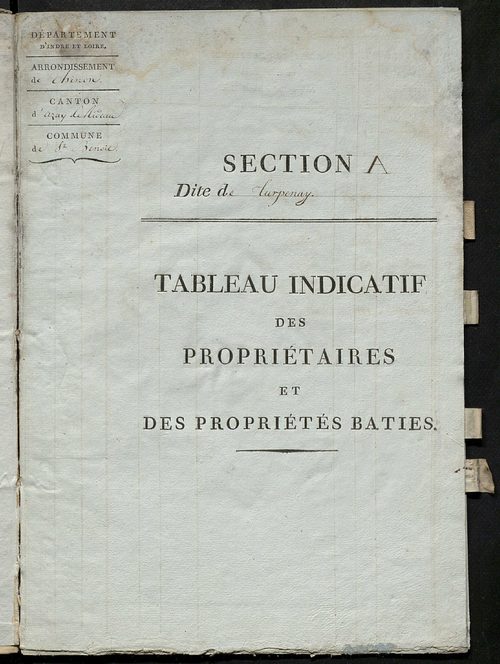Tableau indicatif des propriétaires et des propriétés bâties.