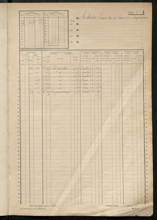 Matrice des propriétés non bâties, fol. 1 à 600.
