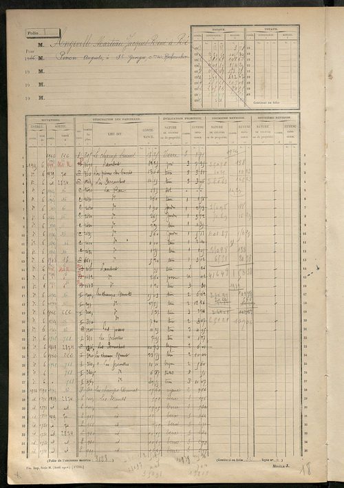 Matrice des propriétés non bâties, fol. 1 à 600.
