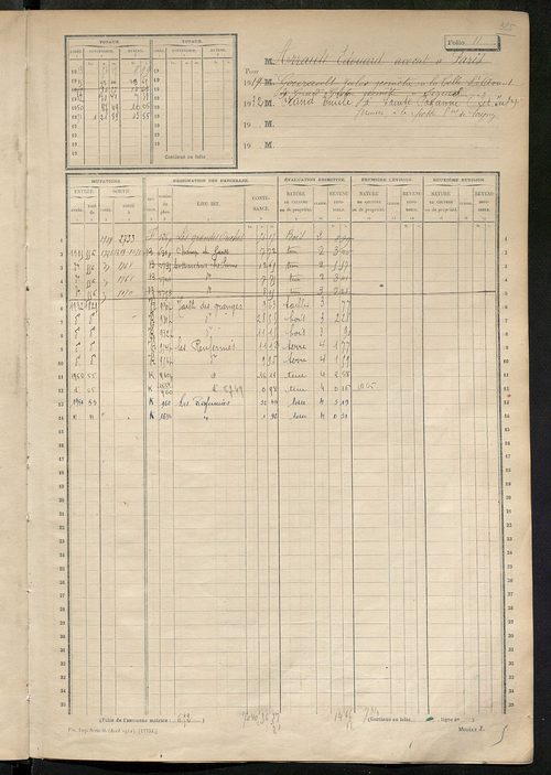Matrice des propriétés non bâties, fol. 1 à 600.