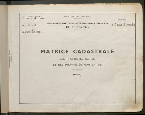 Table des comptes de la matrice. Comptes actifs personnes morales et A - Bo.