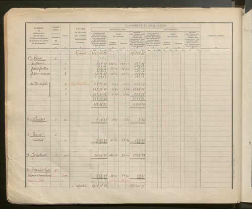 Table des comptes de la matrice. Comptes actifs personnes morales et A - Bo.