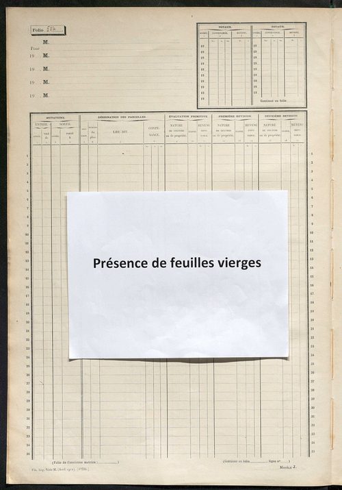 Matrice des propriétés non bâties, fol. 501 à 875.