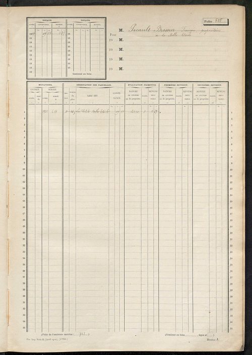 Matrice des propriétés non bâties, fol. 501 à 875.