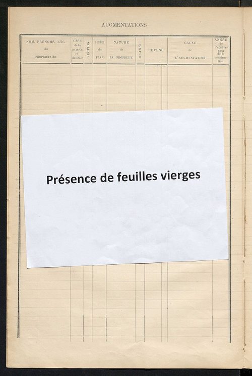 Matrice des propriétés bâties ; augmentations et diminutions, 1883-1891 ; séparation des revenus cadastraux afférents, pour l'année 1882, aux propriétés bâties et non bâties (état-balance) ; table alphabétique des propriétaires.