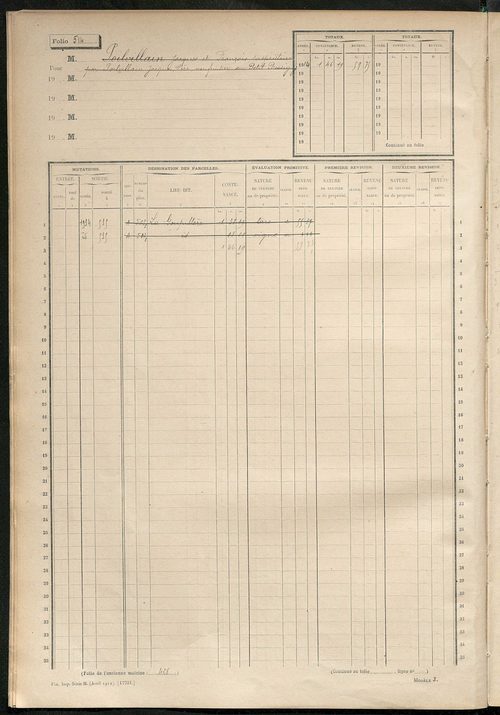 Matrice des propriétés non bâties, fol. 501 à 875.