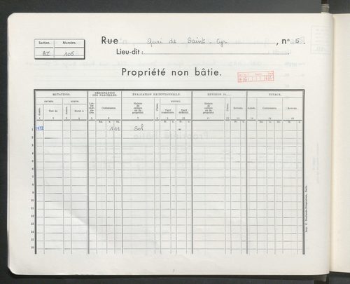 Section AZ (n° 101 à 304).