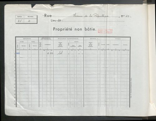 Section AV (n° 1 à 250).