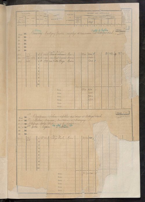Matrice des propriétés bâties, cases 913 à 2637.
