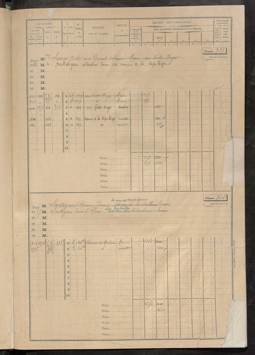 Matrice des propriétés bâties, cases 913 à 2637.