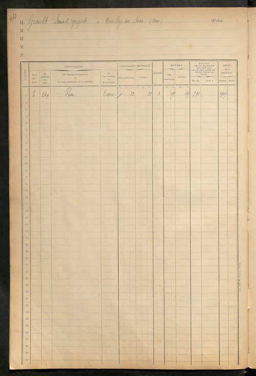 Matrice des propriétés foncières, fol. 1451 à 1646 ; table alphabétique des propriétaires.
