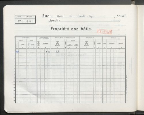 Section AZ (n° 101 à 304).
