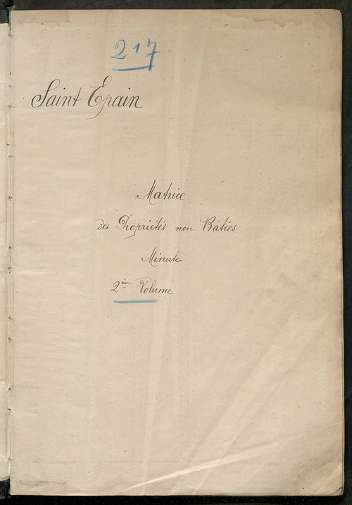Matrice des propriétés non bâties, fol. 1 à 604.