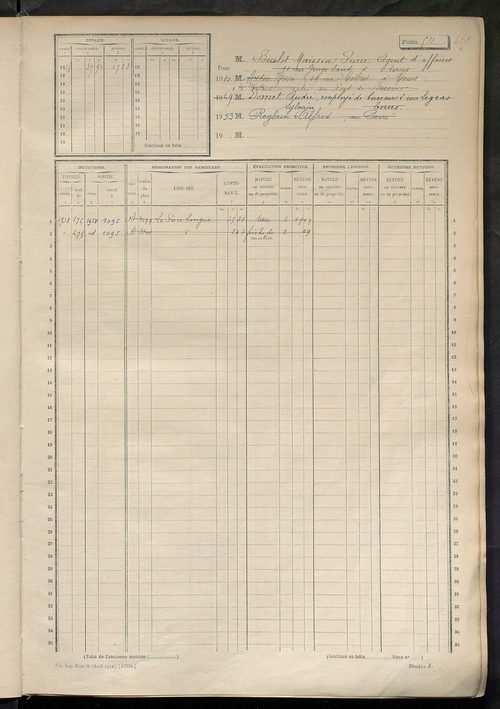 Matrice des propriétés bâties, fol. 501 à 1100.