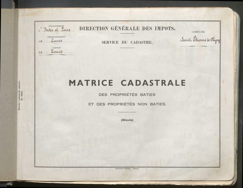 Table des comptes de la matrice. Comptes actifs personnes morales et A - D.