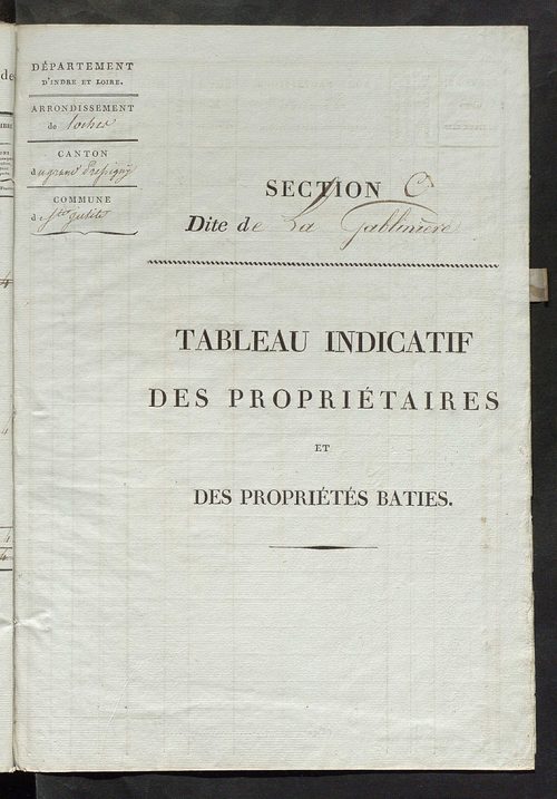 Commune de Sainte-Julitte, tableau indicatif des propriétaires et des propriétés bâties.