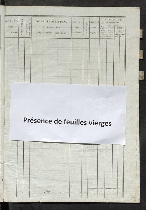 Commune de Sainte-Julitte, tableau indicatif des propriétaires et des propriétés bâties.