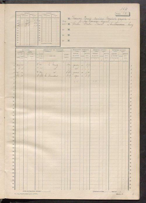 Matrice des propriétés non bâties, fol. 1001 à 1112.