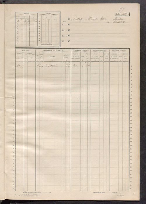 Matrice des propriétés non bâties, fol. 1001 à 1112.