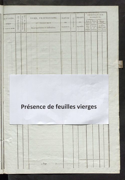 Commune de Sainte-Julitte, tableau indicatif des propriétaires et des propriétés bâties.