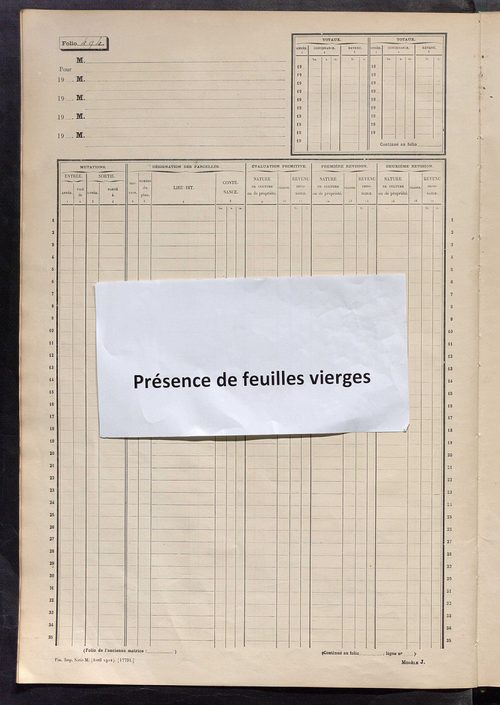 Matrice des propriétés non bâties, fol. 489 à 1088.