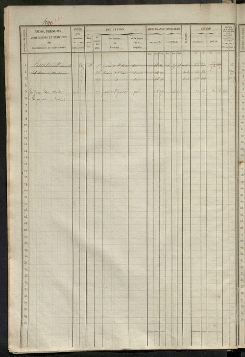 Matrice des propriétés foncières, fol. 481 à 960.