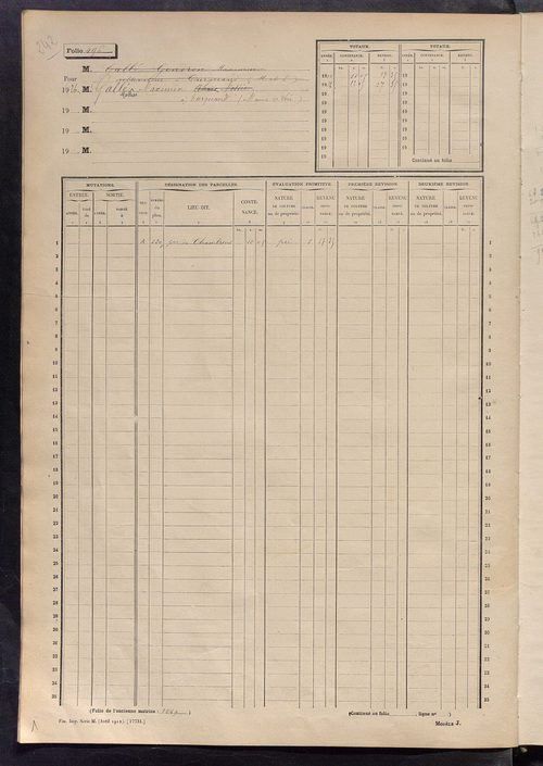 Matrice des propriétés non bâties, fol. 489 à 1088.