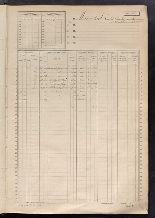 Matrice des propriétés non bâties, fol. 501 à 1102.