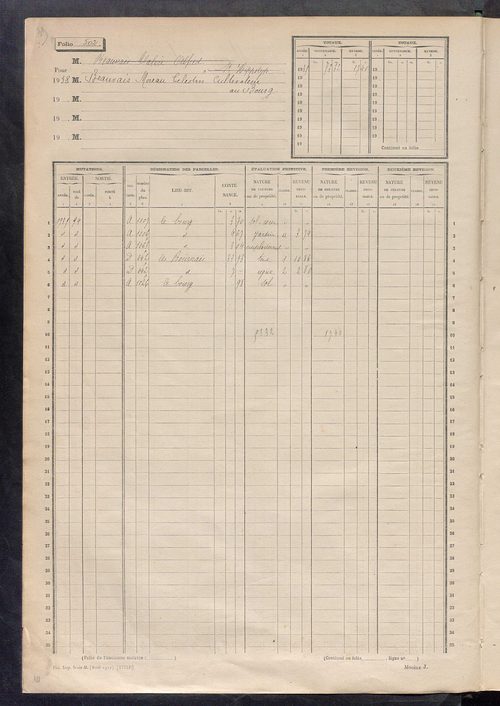 Matrice des propriétés non bâties, fol. 501 à 1102.