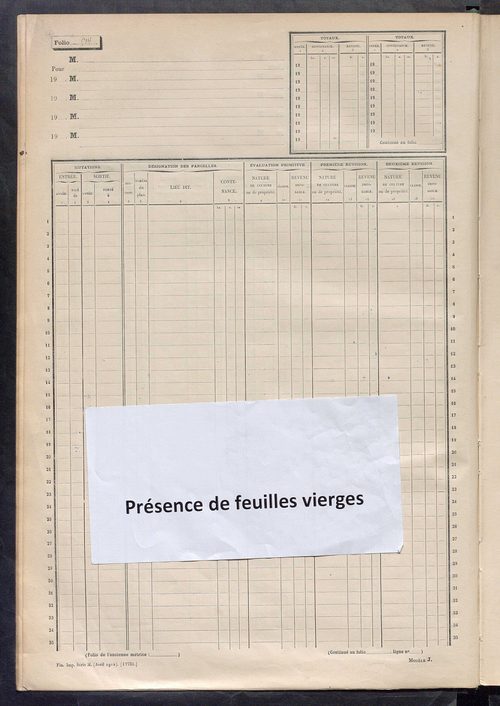 Matrice des propriétés non bâties, fol. 501 à 1102.