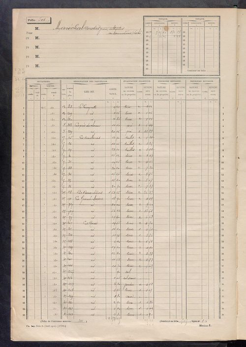 Matrice des propriétés non bâties, fol. 501 à 1102.