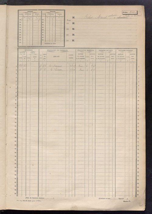 Matrice des propriétés non bâties, fol. 501 à 1102.