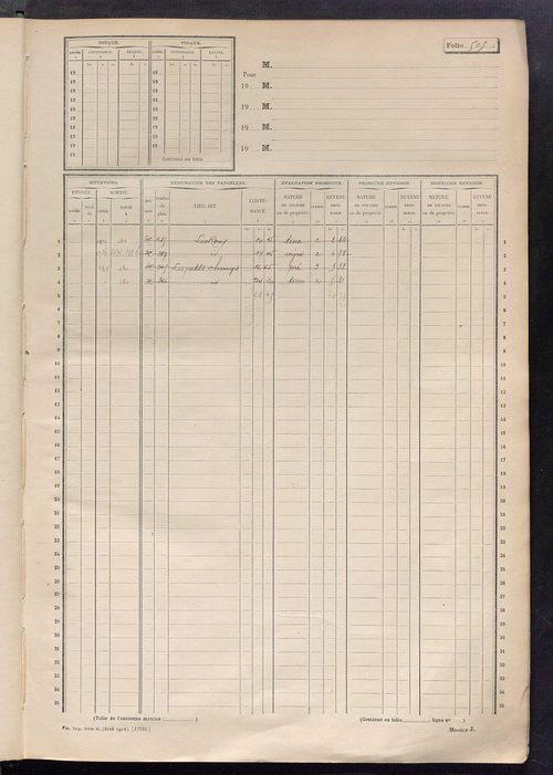 Matrice des propriétés non bâties, fol. 501 à 1102.