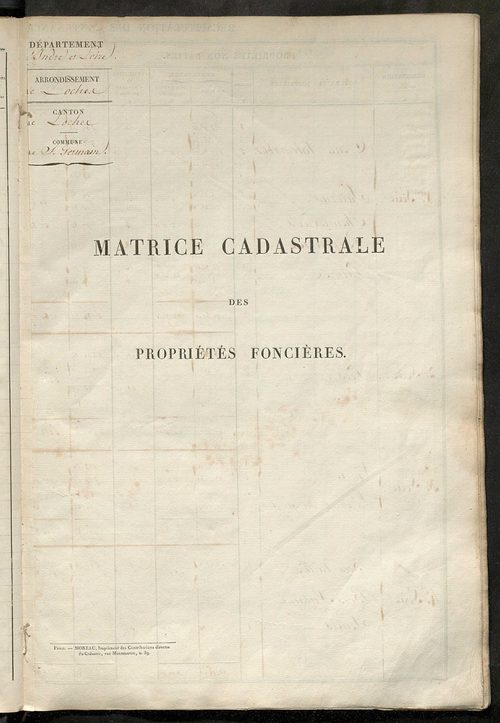 Matrice des propriétés foncières, fol. 821 à 1258.