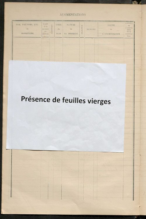 Matrice des propriétés bâties ; augmentations et diminutions, 1883-1891 ; séparation des revenus cadastraux afférents, pour l'année 1882, aux propriétés bâties et non bâties (état-balance) ; table alphabétique des propriétaires.