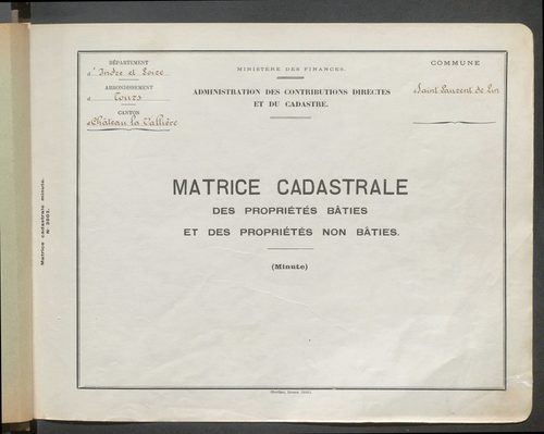 Comptes actifs A-Z : relevés de propriétés non bâties (1932-1951).